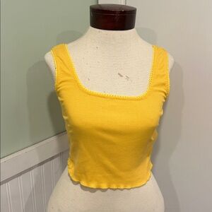 Shein crop top yellow S sleeveless